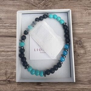Liona Venezia Blue opal hematite agate and onyx bracelet NWT NIB